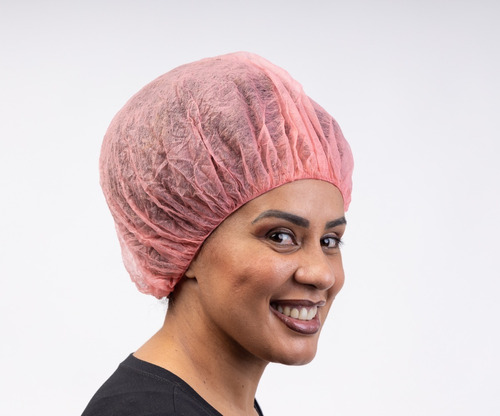 Toucas Descartáveis Tnt Para Cabelos Afro E Volumosos Color Cor Rosa-claro