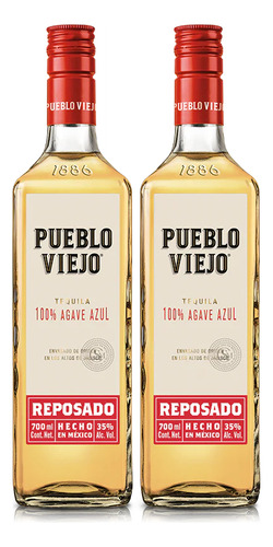 Tequila Reposado 100% Pueblo Viejo 700ml Duo