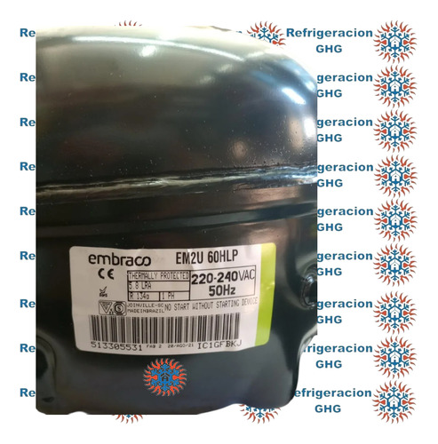 Motocompresor 1/5 Embraco Emys65hsp/em2u60hl Em2u60hl Ghg