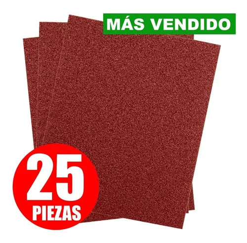 Lija para madera, grano 120 Truper 25 pzas