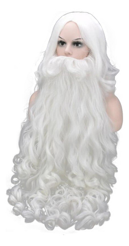 2 Peluca De Papá Barba Para Cosplay, Peluca Barba 80cm