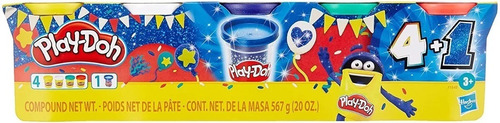 Imagen 2 de 7 de Masas Play-doh Pack Celebracion X4 + 1 Pote Glitter F1848 Ed