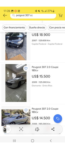 Peugeot 307 2.0 Cc Tiptronic