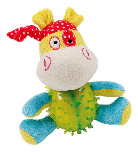 Brinquedo Pelucia E Bolinha Para Cães Smart Cow - Chalesco Cor Verde-limão Desenho Vaca