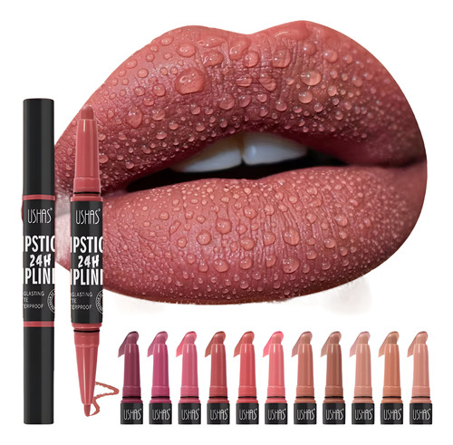 Delineador De Labios Retráctil Ushas Matte 24h 2 En 1 04
