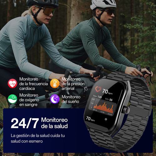 Aolon Smartwatch Reloj Inteligente Curva 2.01'' Bluetooth Llamada Ip68 Pantalla Diy Deportivo Para Hombre Y Mujer