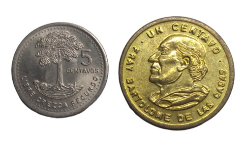  Monedas Guatemala 5 Y 1 Centavo Quetzal Nuevas Envío $57