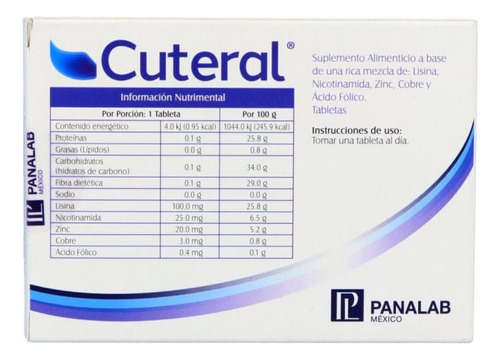 Cuteral Caja Con 30 Tabletas
