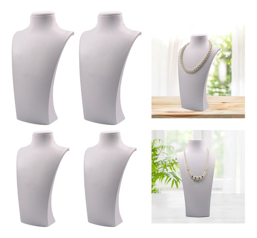 4x Estante De Exhibición De Collar Busto Cadena Organizador