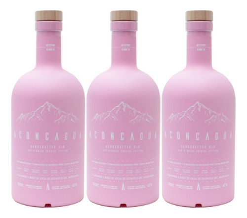 Combo 3 Botellas De Gin Aconcagua Sabor Redberries