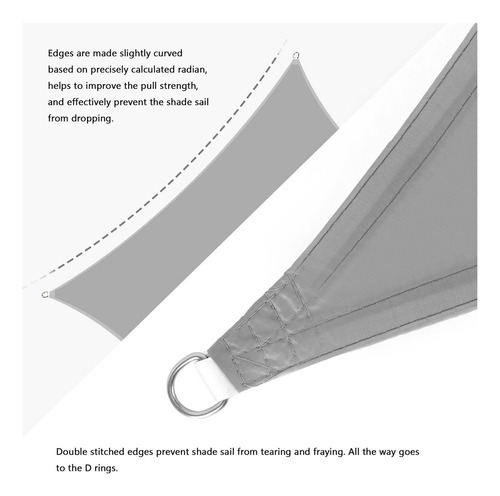 Sun Shade Sail Block Terraza Toldo Protector Solar Toldo