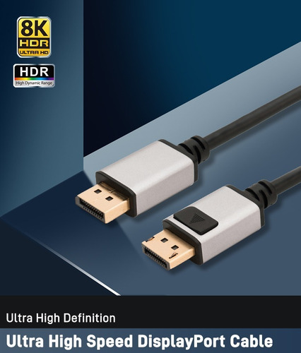 Cable Display Port 2.0 1m Gamer 360hz 240hz 165hz Hokobox