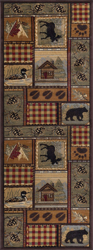 Homespun Cabin - Alfombra Multicolor Con Diseno De Cabana, 2