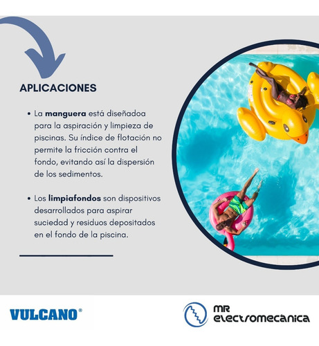 Imagen 3 de 10 de Kit Limpieza Vulcano: Barrefondo + Manguera X 10 Mt + Acople