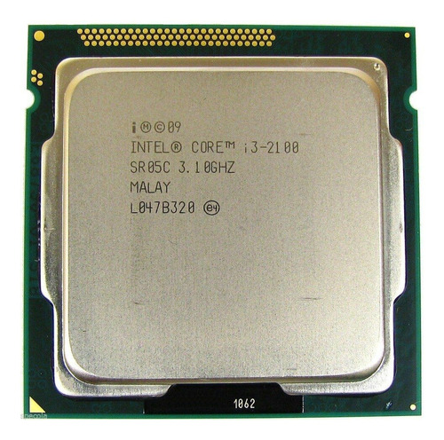 Procesador gamer Intel Core i3-2100 BX80623I32100 de 2 núcleos y  3.1GHz de frecuencia con gráfica integrada