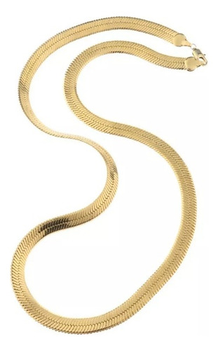 Collar Plano Chapado En Oro De 18k