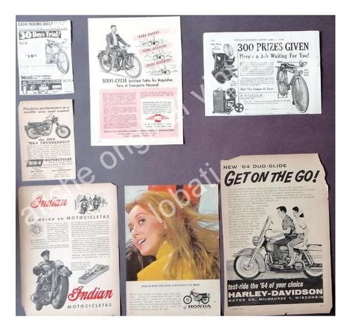 Cartel Retro Set De 7 Cartels De Motocicletas 1940s-50s