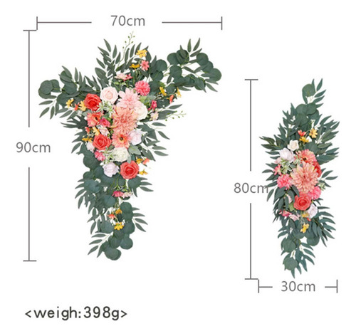 2 Uds Arco De Boda Flores Artificiales Floral Swag Props