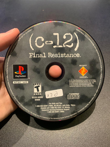 C-12: Final Resistance Playstation Ps1 Solo Disco (Usado)