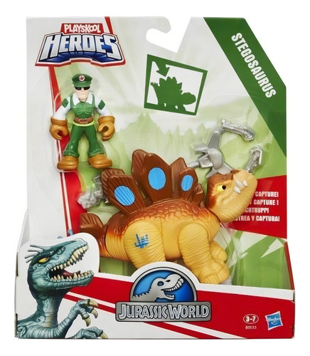 Boneco Jurassic World Dino E Humano Stegosaurus - Hasbro