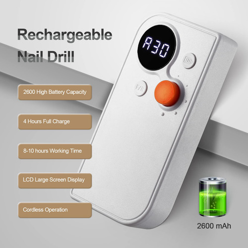 Kit De Taladro Para Uñas Hugmaplepro Recargable De 3000 Rpm