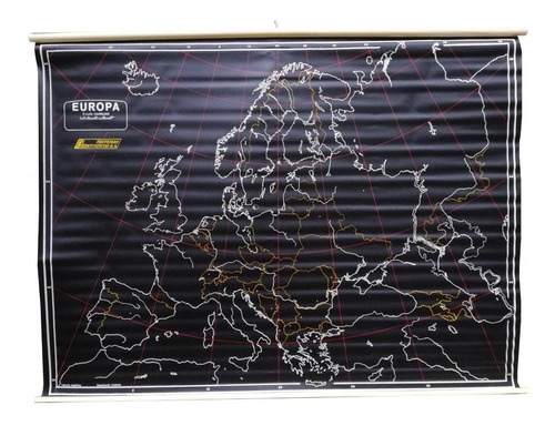 Mapa Mural Europa Pizarra Negro Para Tiza