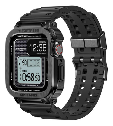 Malla Y Funda Para Iwatch 45mm Series 9/8/7 Negro