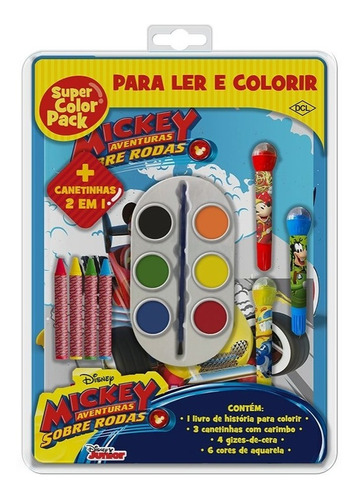 Livro Infantil História Colorir Aquarela Canetinhas Mickey