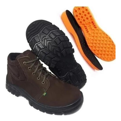 Bota Segurança Ecosafety Ps136-ab Bico Aço Couro Nobuck Café