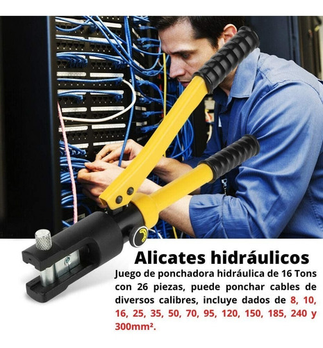 Ponchadora Pinza Hidraulica 16t Juego Con 26 Pza Promocion