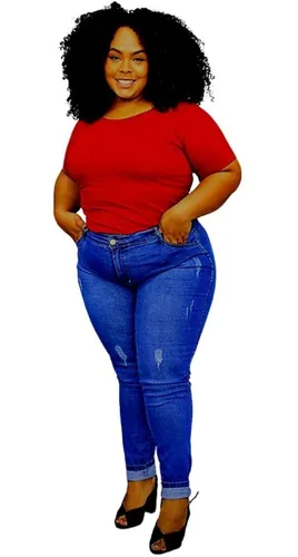 Calça jeans plus store size tamanho 60