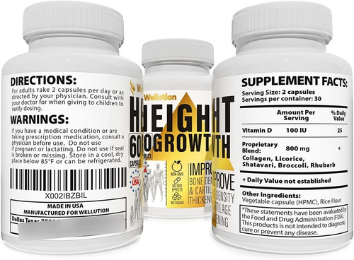 Imagen 2 de 7 de Height Growth 8+ Años Crecimiento De Estatura Hombre, Mujer