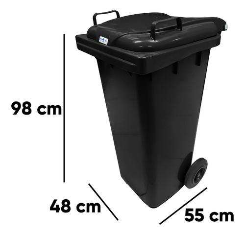Lixeira container com roda 240 Litros preta JSN