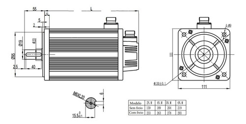 Kit Servo Motor, 4n.m (40kgf.cm), 1200w, Driver E Cabos