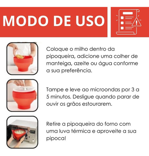 Pipoqueira Silicone Para Microondas Balde De Pipoca - Mori