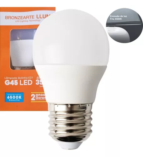 AMPOLLETA LED 2W BOLA G45 E27 - BLANCO FRÍO (6500K)