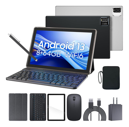 Tableta 2 En 1, Tableta Android 13 De 10 Pulgadas Con Teclad