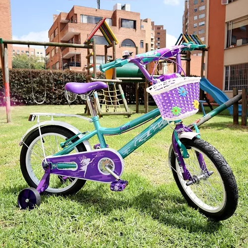 Bicicleta rin 16 gw para niña 4 a 6 años con accesorios verde GW
