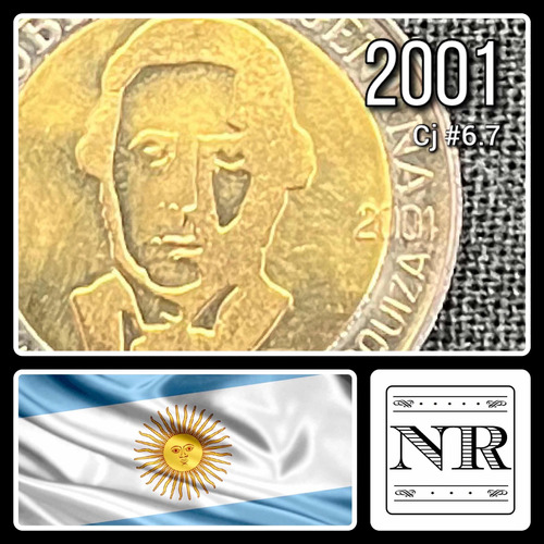 Argentina - 1 Peso - Año 2001 - Cj #6.7 - Justo Jose Urquiza
