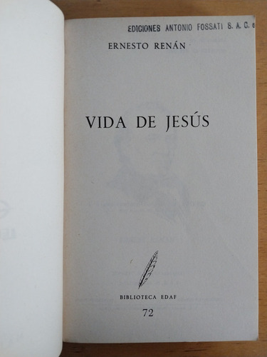 Vida De Jesus - Renan, Ernesto (i2) (Usado)