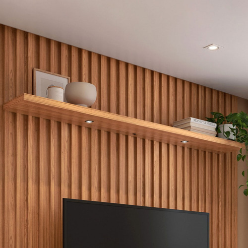Prateleira 180 Cm Com Led Freijó - Pradel Cor Marrom