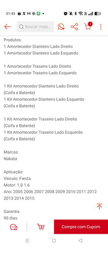 Amortecedor Dianteiro E Traseiro+kit