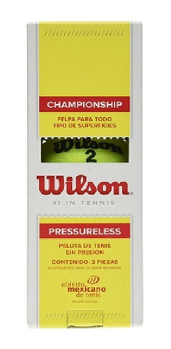 3 Pelotas Para Tenis Willson Championship Sin Presion +envio