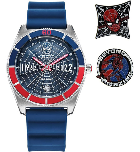 Citizen Men's Eco-drive Marvel Spider Man Watch And Pin Gift