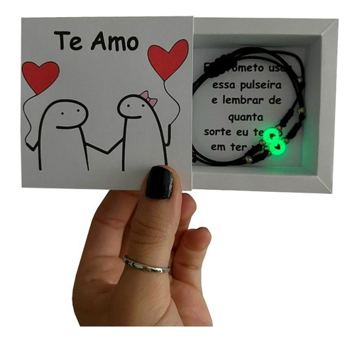 Kit Pulseiras Casal Amizade Brilha No Escuro Criativo 
