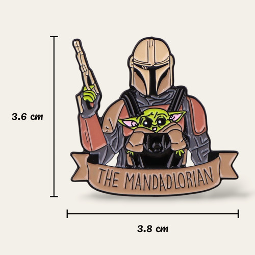 Pin / Broche Metálico Star Wars Película Personajes Din Djarin / Grogu B Star Wars