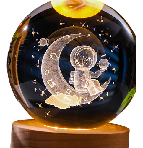 Bola De Cristal Artificial 3d De 2,4 Pulgadas, Luz Nocturna,