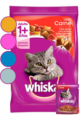 Alimento Whiskas 1+ Whiskas Gatos s para gato adulto sabor carne en bolsa de 10kg