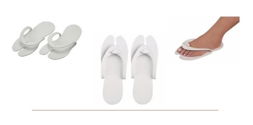 Chinelo Descartável Branco 3 Mm 12 Pares Manicure E Clínica