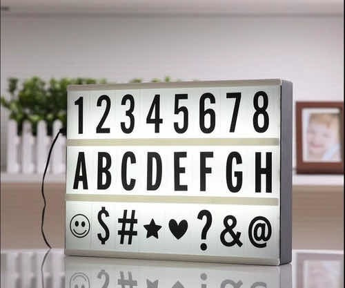 Caja De Luz Led Luminosa Con Letras Y Emojis